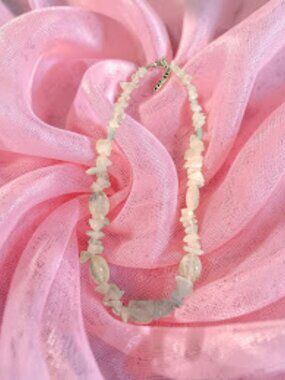 ROSE QUARTZ HANDMADE NECKLACE CHUNKY PIECES~ NEAR 20 IN.